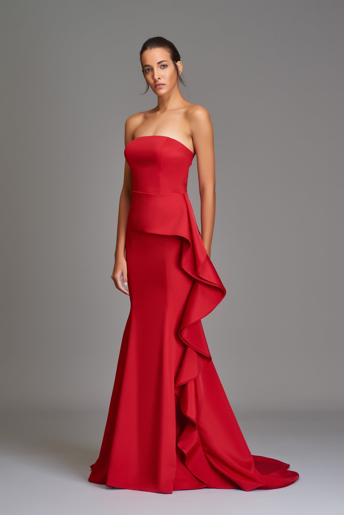 Side Ruffled Mermaid Gown