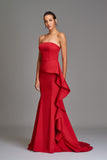 Side Ruffled Mermaid Gown
