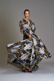 Fil-Coupe Pleated Gown