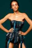Faille Bodysuit with Metallic Bands
