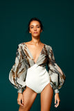 Double-Face Vicsose and Fil-Coupe Bodysuit