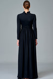 Bow Detailed Viscose Long Dress
