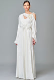 3D Flower Applique Viscose Long Dress