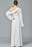 3D Flower Applique Viscose Long Dress