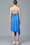 One-Sleeve Viscose Short Dress