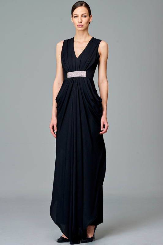 Draped Viscose Long Dress