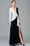 Two Toned Viscose Long Dress