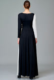 Two Toned Viscose Long Dress