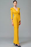 Side Ruffle Detailed Double Viscose Long Dress