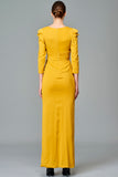Side Ruffle Detailed Double Viscose Long Dress