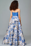 Off-Shoulder Fil Coupe and Faille Long Dress