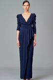 Side Ruffle Detailed Double Viscose Long Dress