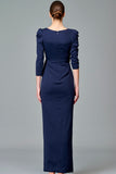 Side Ruffle Detailed Double Viscose Long Dress