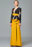 Structured Faille and Fil Coupe Gown