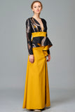 Structured Faille and Fil Coupe Gown