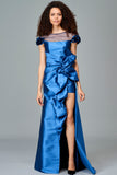 Draped Taffeta and Organza Gown