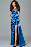 Draped Taffeta and Organza Gown