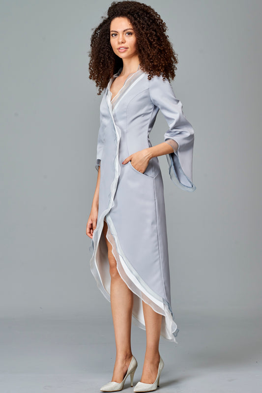 Organza Layered High-Low Dress