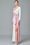 Two Toned Viscose Long Dress