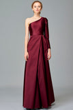 One-Sleeve Taffeta Gown