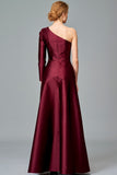 One-Sleeve Taffeta Gown