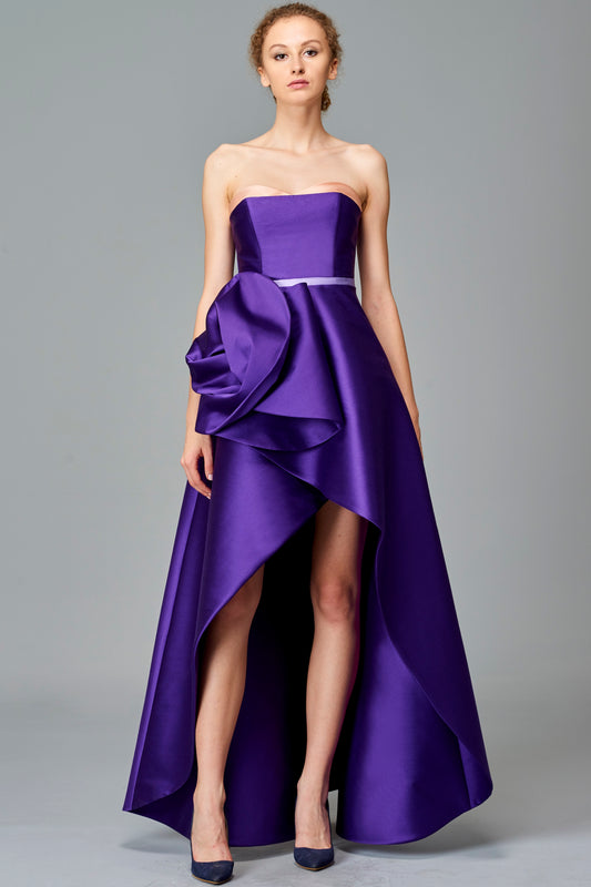 Structured High Low Taffeta Dress