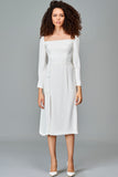 Button Up Slit Detailed Viscose Short Dress