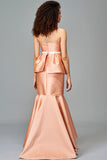 Two-Toned Taffeta Gown with Bow Detail