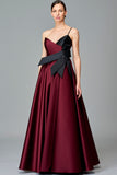 Two Toned Banded Taffeta Gown