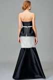 Two-Toned Taffeta Gown with Bow Detail