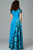 Draped Fil Coupe Faille Gown