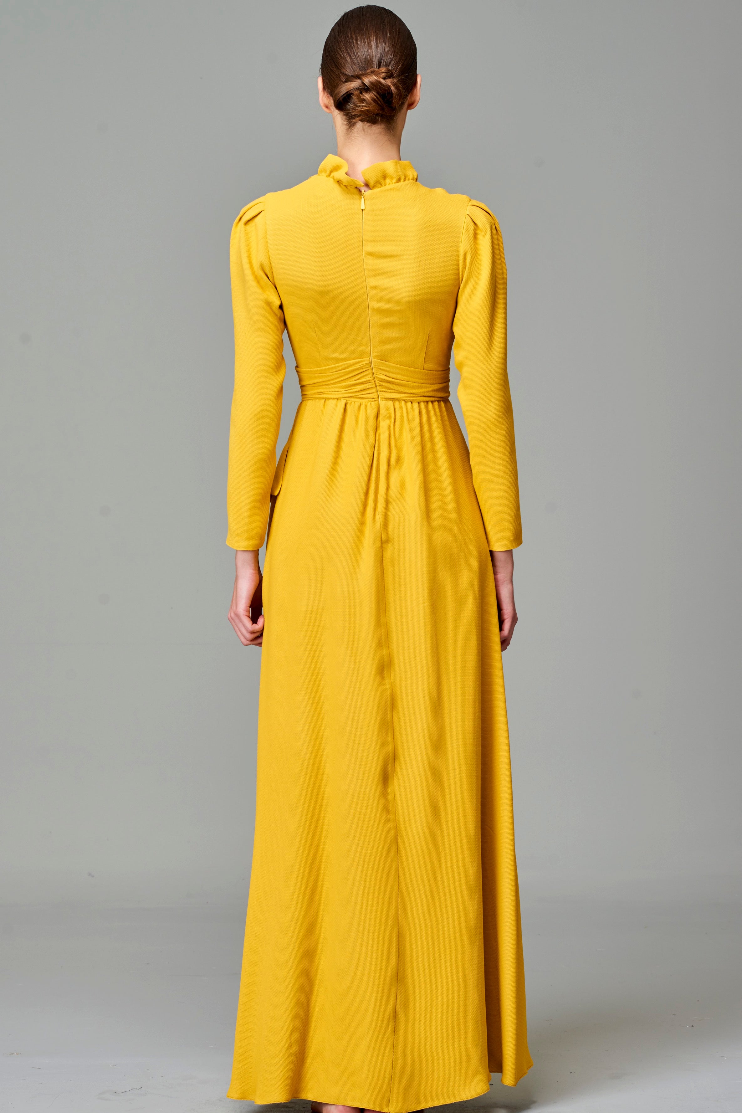 Bow Detailed Viscose Long Dress