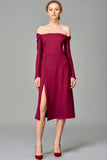 Button Up Slit Detailed Viscose Short Dress