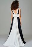 Open Back Viscose Long Dress with Bow Detail