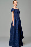 Draped Fil Coupe Faille Gown
