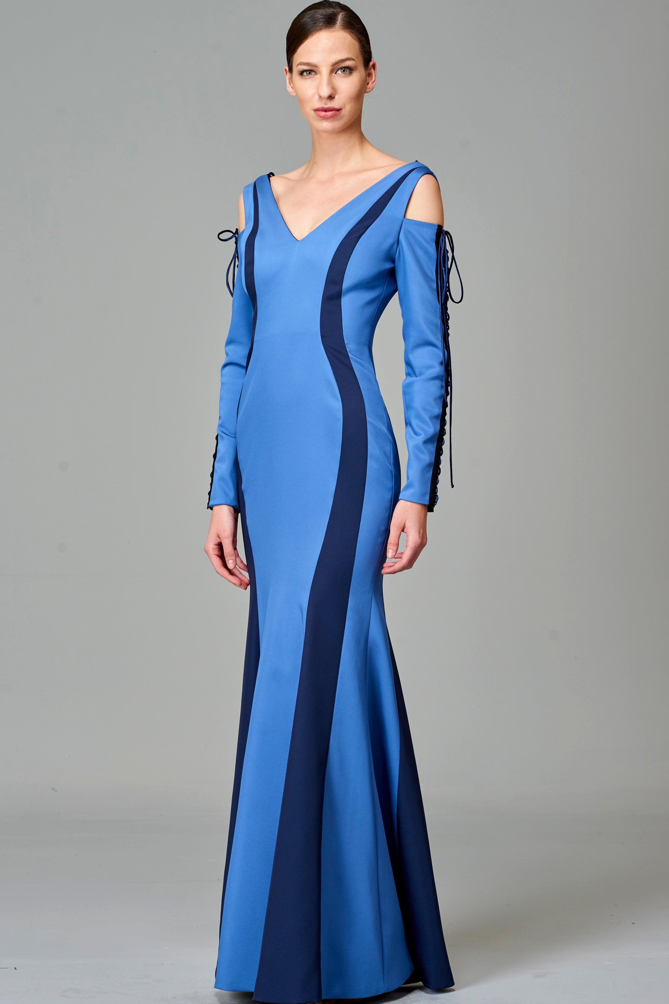 Two-Toned Tie-Up Detailed Gown