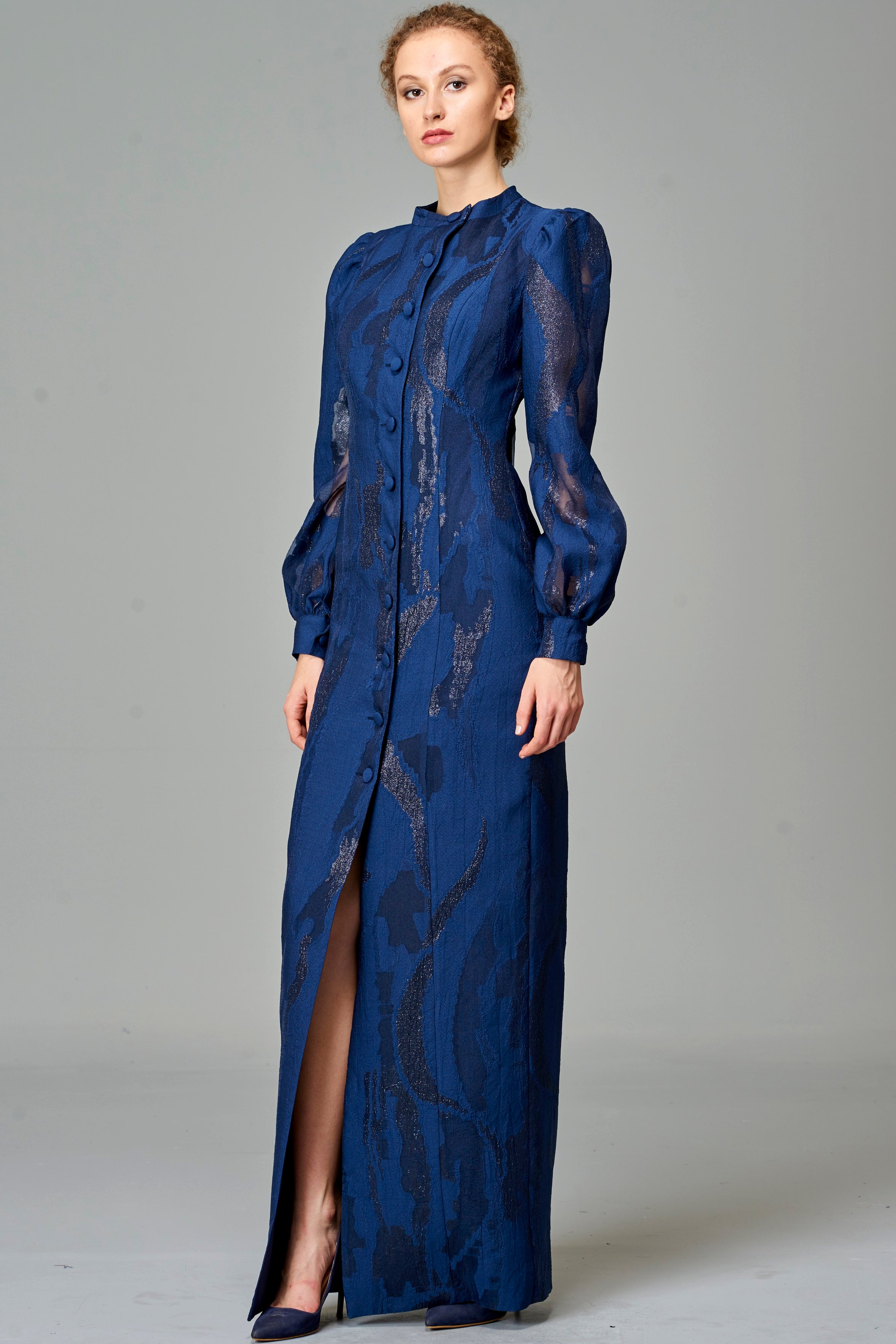 Jacquard Long Jacket Dress BORDO Jacquard Long Jacket Dress BORDO