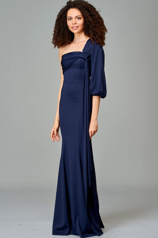 Draped Neckline Detailed Dress