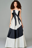 Two Toned Taffeta Long Dress