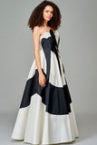 Two Toned Taffeta Long Dress