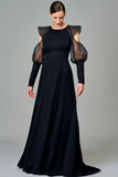 Organza Ruffled Viscose Long Dress