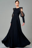 Organza Ruffled Viscose Long Dress