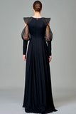 Organza Ruffled Viscose Long Dress