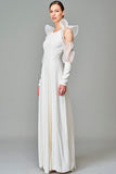 Organza Ruffled Viscose Long Dress