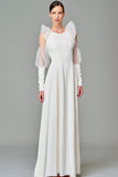 Organza Ruffled Viscose Long Dress