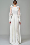Organza Ruffled Viscose Long Dress