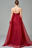 Strapless Dress with Organza Sleeves