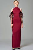 Organza Drape Sleeve Long Dress