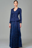 Pleated Fil Coupe and Faille Gown