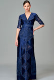 Taffeta and Fil Coupe Patchwork Long Dress